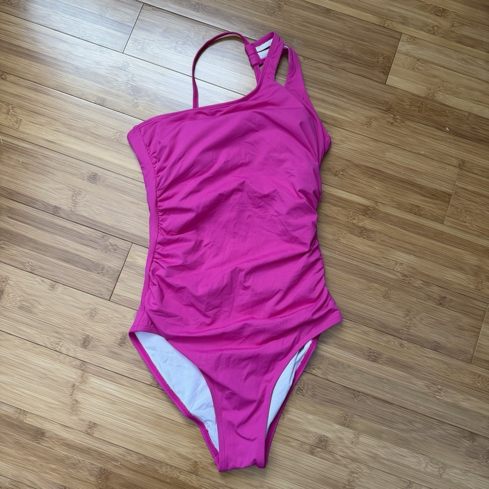 Holipick Pink One‎ Piece Swimsuit Womens Small Tummy Control Ruched NWT